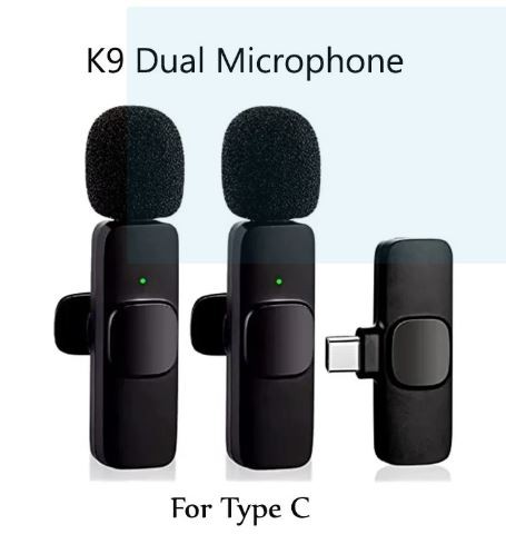 Picture of K9 Wireless Dual Microphone Professional Lapel Lavalier Microphone Remove Noise For Тур с