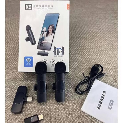 Picture of K9 Wireless Dual Microphone Professional Lapel Lavalier Microphone Remove Noise For Тур с