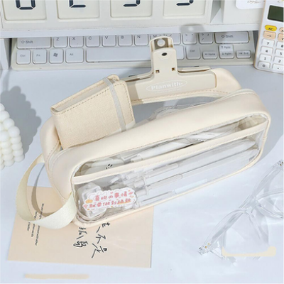 Buy  Large Capacity Transparent Pencil Case For Student (Off White)   Best Prices in Bangladesh