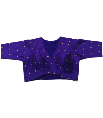 Picture of Purple color V Collar Blouse For Women