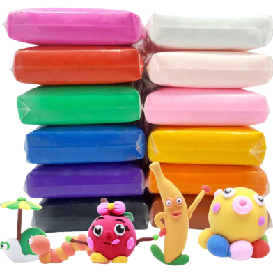 Buy Diy Light Clay Super Colourful Non - Toxic, Multi Colour - 12 pcs at Best Prices in Bangladesh