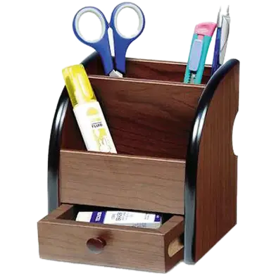 Buy Wooden Desk Organizer with Pen Holder and Small Drawer - Office Accessories at Best Prices in Bangladesh