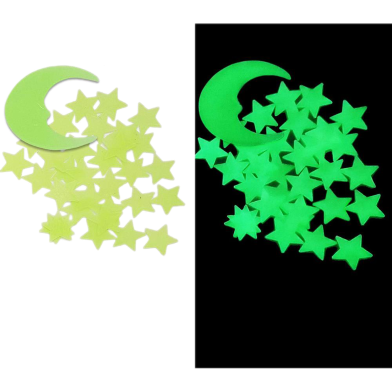 Buy  Stickonn Plastic Fluorescent Glow In The Wall Sticker (3.8x3.8 cm) Green at Best Prices in Bangladesh