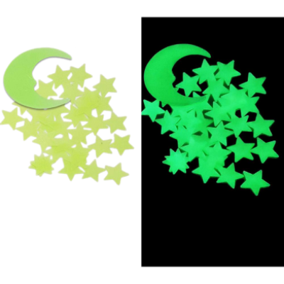 Buy  Stickonn Plastic Fluorescent Glow In The Wall Sticker (3.8x3.8 cm) Green at Best Prices in Bangladesh