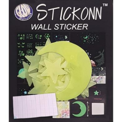 Buy  Stickonn Plastic Fluorescent Glow In The Wall Sticker (3.8x3.8 cm) Green at Best Prices in Bangladesh