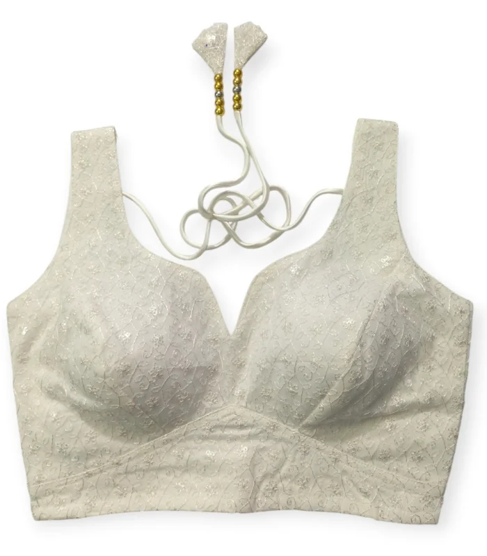 Picture of New Net Sequence Fabrics White Color Blouse For Women