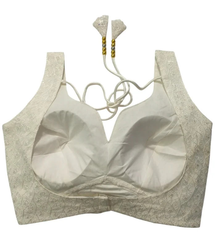 Picture of New Net Sequence Fabrics White Color Blouse For Women