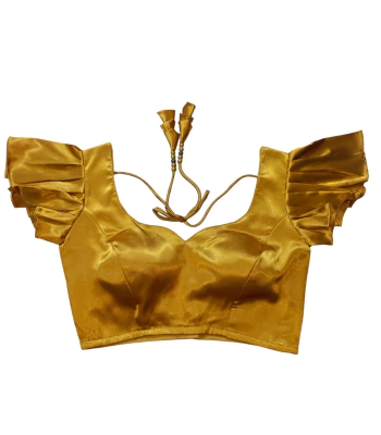 Picture of Golden Color Semi Backless Blouse for Women