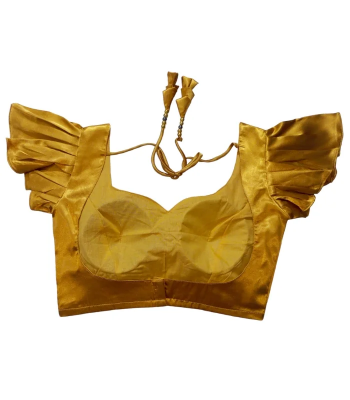 Picture of Golden Color Semi Backless Blouse for Women