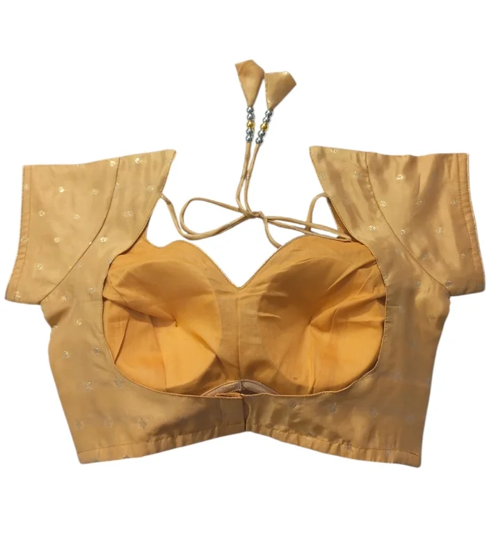 Picture of Golden color Backless Katan blouse for women