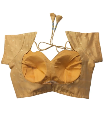 Picture of Golden color Backless Katan blouse for women