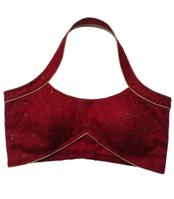 Picture of Maroon Color Holt Neck Design Blouse
