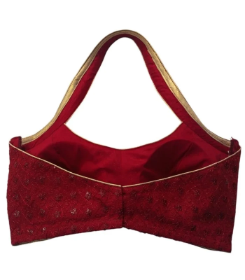 Picture of Maroon Color Holt Neck Design Blouse