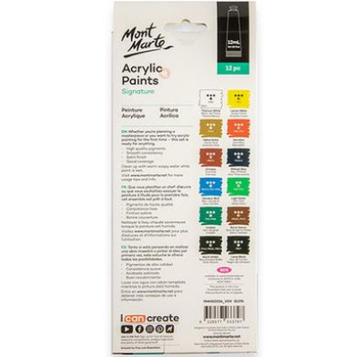 Buy  Mont Marte Acrylic Color Paint 12 at Best Prices in Bangladesh