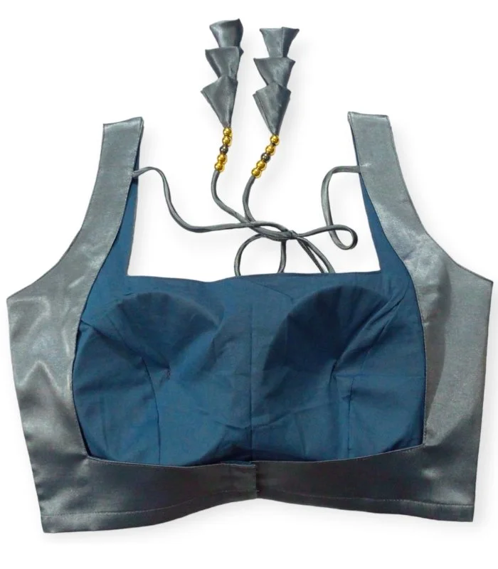 Picture of Ash Color Semi Backless Blouse For Women