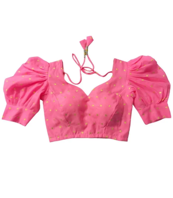 Picture of Pink Color Semi Backless Blouse For Women