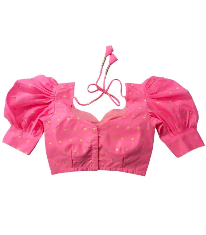 Picture of Pink Color Semi Backless Blouse For Women