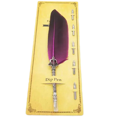 Buy Beautiful Feather Pens Vintage Quill Oblique Dip Fountain Pen with Metal Base-Any Color  at Best Prices in Bangladesh