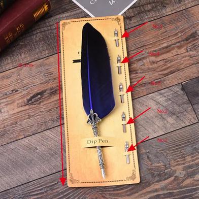 Buy Beautiful Feather Pens Vintage Quill Oblique Dip Fountain Pen with Metal Base-Any Color  at Best Prices in Bangladesh
