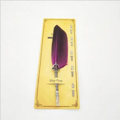 Buy Beautiful Feather Pens Vintage Quill Oblique Dip Fountain Pen with Metal Base-Any Color  at Best Prices in Bangladesh