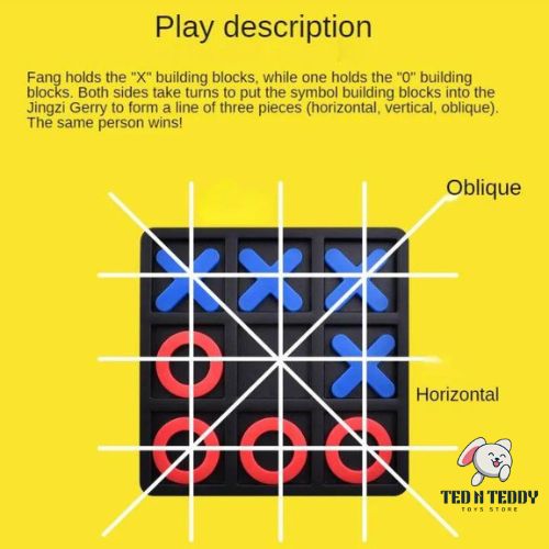 Picture of Tic Tac Toe Family Board Game Toys - Upgraded Plastic Tic-Tac-Toe X & O Chess
