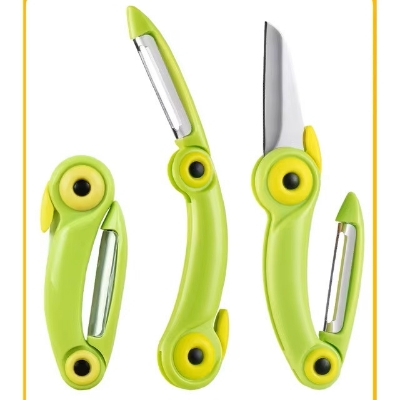Picture of 1 Pcs Portable Mini Fruit Knife Stainless Steel Peel Knives Pocket Fold Picnic Fruit Cutter Bird Pattern Vegetable Kitchen Tool