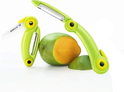Picture of 1 Pcs Portable Mini Fruit Knife Stainless Steel Peel Knives Pocket Fold Picnic Fruit Cutter Bird Pattern Vegetable Kitchen Tool