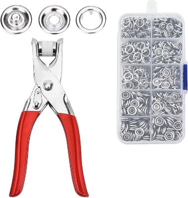 Picture of Snap Fastener Kit Snap Button Tool for Clothing Sewing Leather Snaps Buttons for Shirt Jeans Carry Bag Craft Diy Supplies（100PCS）