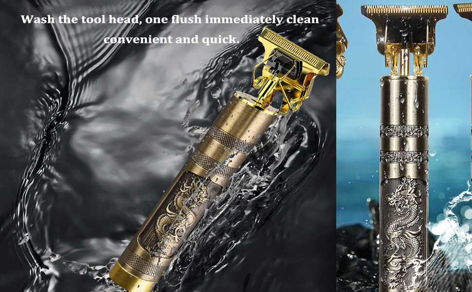 Picture of Waterproof Vintage -T9 Metal Hair Cutting Trimmer USB charging 0mm Cutting