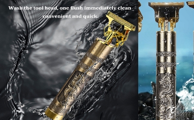 Picture of Waterproof Vintage -T9 Metal Hair Cutting Trimmer USB charging 0mm Cutting