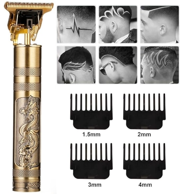 Picture of Waterproof Vintage -T9 Metal Hair Cutting Trimmer USB charging 0mm Cutting