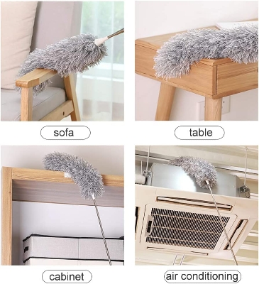 Picture of Big Size Fulminare Microfiber Feather Duster Bendable & Extendable Fan Cleaning Duster with 100 inches Expandable Pole Handle Washable Duster for High Ceiling Fans,Window Blinds, Furniture (Standard)