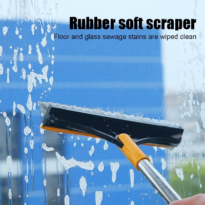 Picture of 2 in 1 Floor Scrub Brush | Floor Scrub Brush with Long Handle | 120° Rotating Bathroom, Kitchen Floor Crevice Cleaning Brush