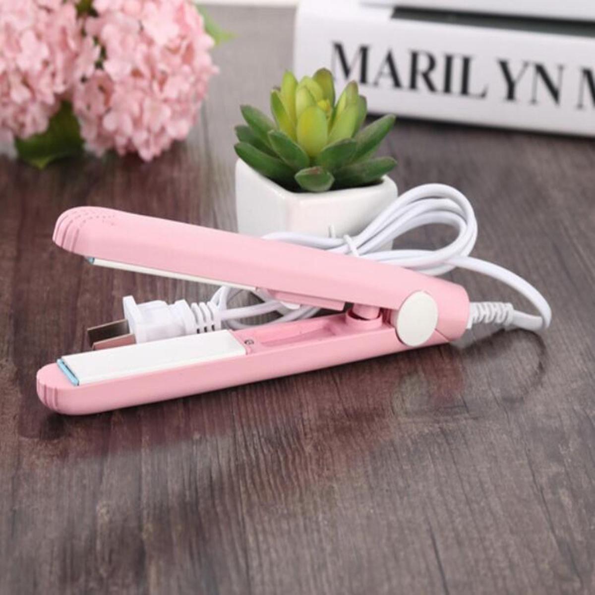 Picture of Portable Mini Electric Hair Straightener Flat Irons Curling Ceramic Salon - Hair Straightener