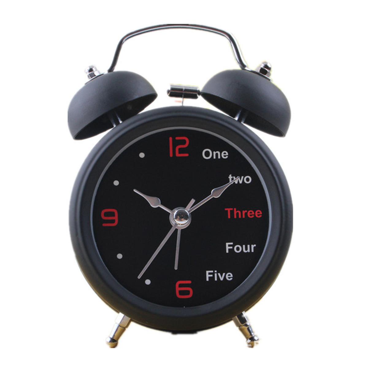 Picture of Twin Bell Alarm Clock-Black - Wall Clock