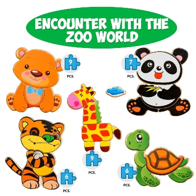 Picture of Smart Kids - Wooden Puzzles for Toddlers - 5 Pack
