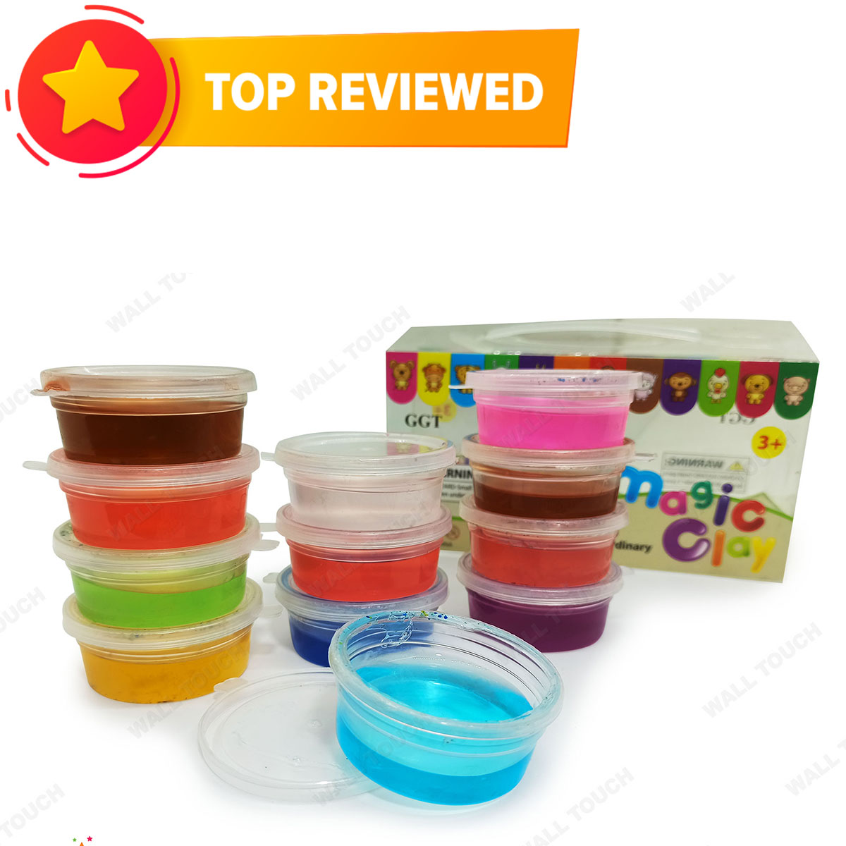 Picture of Box Of 12 Pcs Gel Clay/Slime Set Bowls Play-Dough For Kids 12 Colors