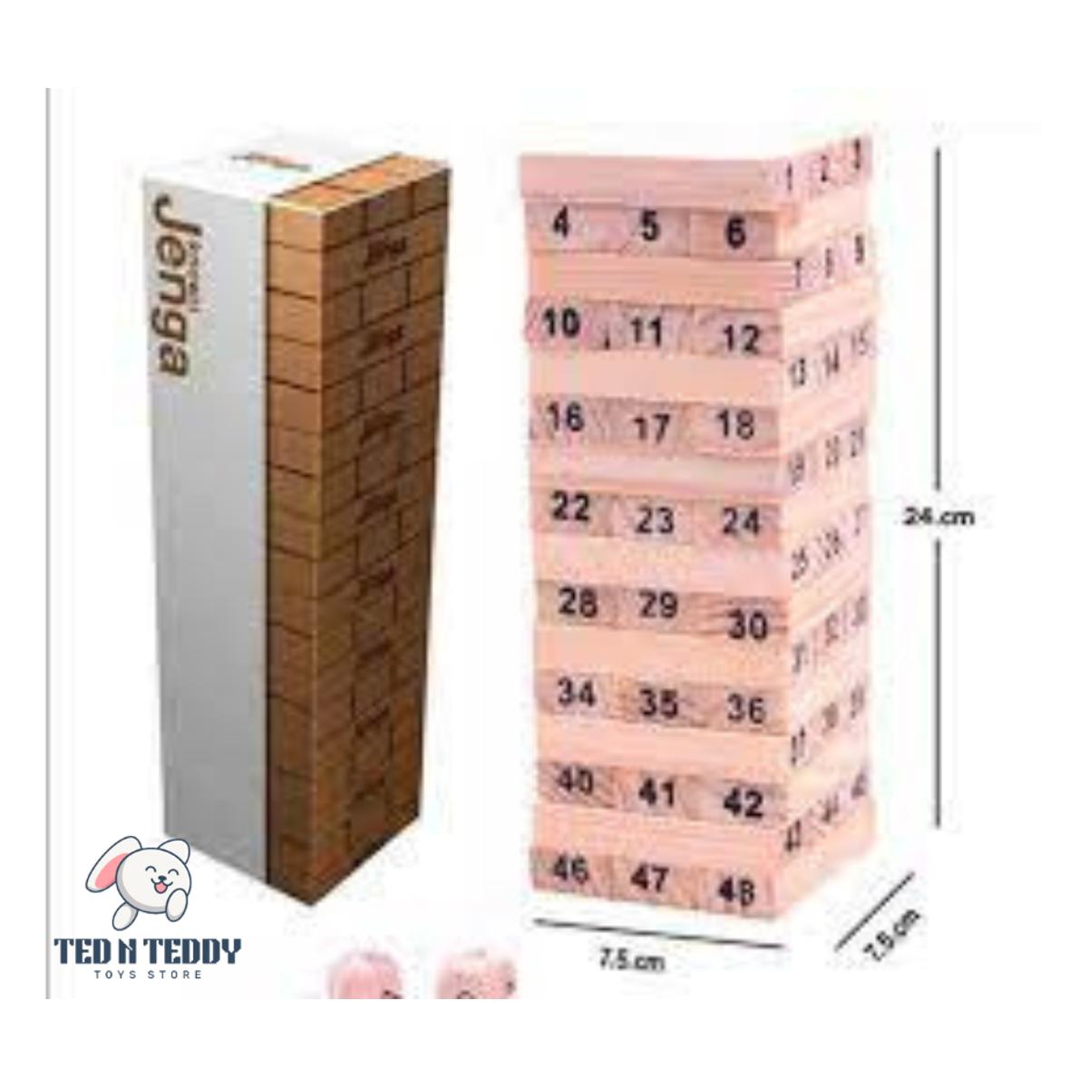 Picture of Knowri Jenga Game Wooden Blocks Toppling Tower Real Jenga-Stacking and Tumbling Jenga Game