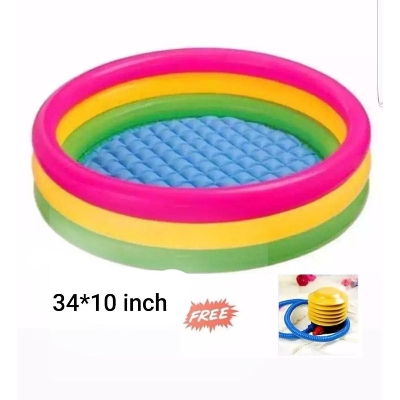 Picture of Baby Bath Tub, Baby Swimming Pool with Pumper (34 X10inch) - Multicolor