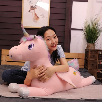 Picture of Cute Rainbow Angel Unicorn Plush Soft Toy for Baby Doll