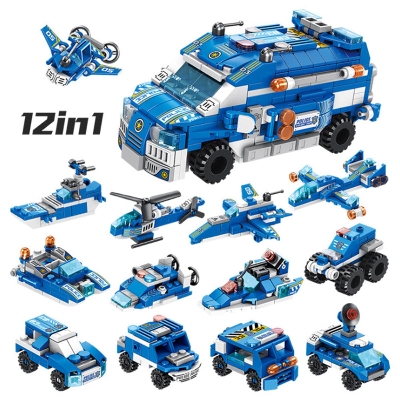 Picture of Brain Development P0LICE ASSAULT CAR 12 In 1  Building Blocks Toys For Kids- 569 Pcs