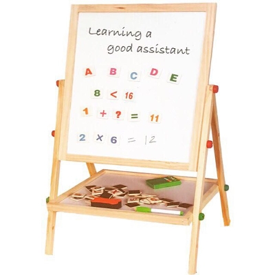 Picture of 2 IN 1 WOODEN EASEL BLACK AND WHITE BOARD