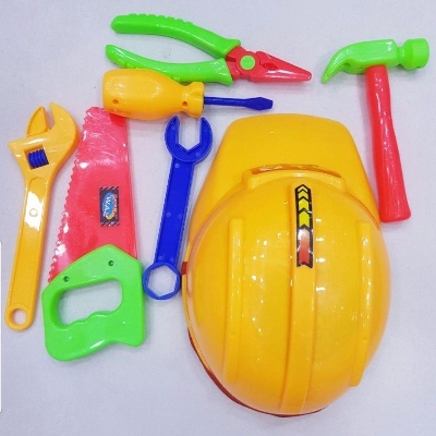 Picture of Mechanic Set with Children's Toy-Helmet - Different Color - Metal Plastic - Easy To Use and Clean - A Unique Choice For Your Little Engineer