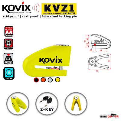 Buy   KOVIX KVZ1 Acidproof Drill & Saw Resistant 6mm Motorcycle Disc Lock-Multicolor (2 Key)  best Price In Bangladesh