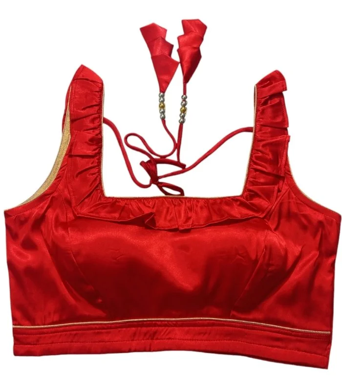 Picture of Red Color Sleeveless Blouse For Women