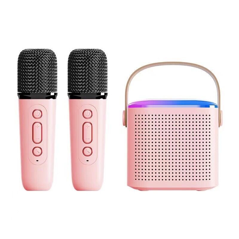 Picture of K12 Dual Microphone Karaoke Bluetooth Speaker RGB Light Two 5W Speakers Sound Subwoofer Boombox Support Multiple Input Modes