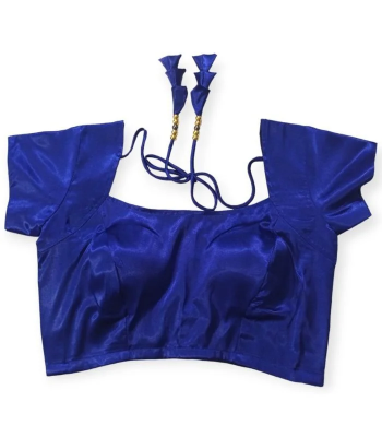 Picture of Blue Color Semi Backless Blouse For Women