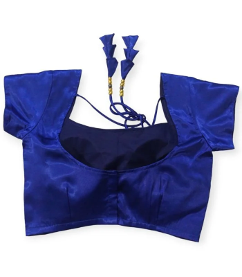 Picture of Blue Color Semi Backless Blouse For Women