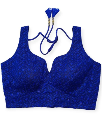 Picture of New Net Sequence Fabrics Blue Color Blouse For Women
