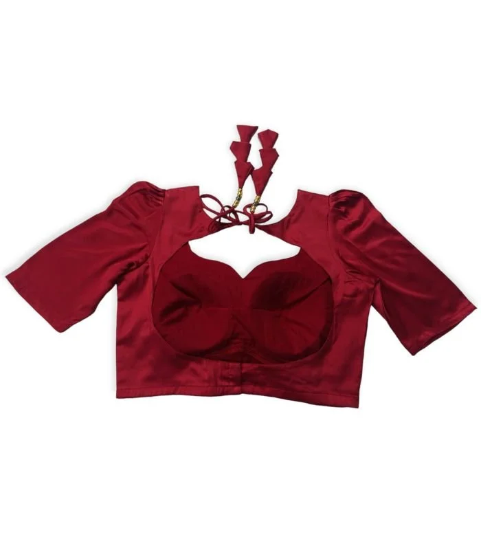 Picture of Maroon Color Semi Backless Blouse For Women